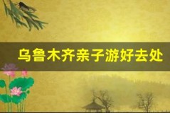 乌鲁木齐亲子游好去处,快乐溜娃地
